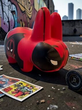 Kidrobot Marvel Deadpool 7 Inch Labbit Vinyl Figure Limited Ed Collectible LOOSE